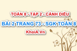 Bài 2 trang 73 Toán 8 Cánh Diều Tập 2